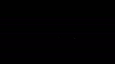 Siyah zemin üzerinde beyaz çizgi kripto para Bitcoin simgesi izole edildi. Engelleme teknolojisi, bitcoin, dijital para piyasası, kripto para cüzdanı. 4K Video hareketli grafik canlandırması