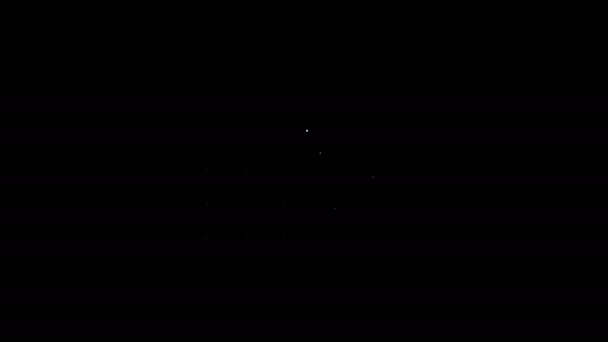 Vit linje räknemaskin med dollar symbol ikon isolerad på svart bakgrund. Penningsparande koncept. Bokföringssymbol. 4K Video motion grafisk animation — Stockvideo