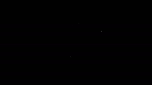 Línea blanca Monedero con símbolo de dólar icono aislado sobre fondo negro. Icono del bolso. Símbolo de ahorro. Animación gráfica de vídeo 4K — Vídeo de stock