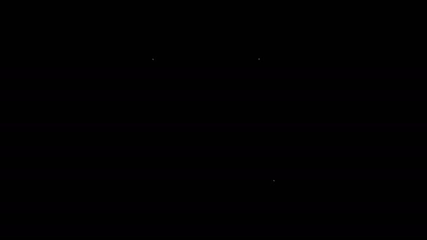 Biała linia Procent ikony strzałki w górę izolowane na czarnym tle. Zwiększam oznaczenie. 4K Animacja graficzna ruchu wideo — Wideo stockowe