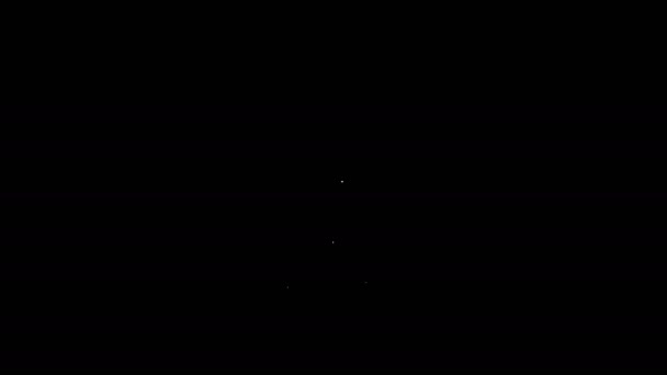 Línea blanca Monitor de ordenador con icono de símbolo dólar aislado sobre fondo negro. Concepto de compras online. Ganancias en Internet, marketing. Animación gráfica de vídeo 4K — Vídeo de stock
