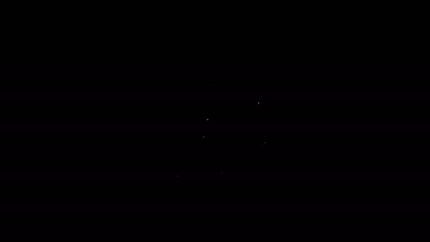 Linha branca Monitor de computador com telefone celular e ícone bitcoin isolado no fundo preto. Conceito de compras online. Ganhos na Internet. Animação gráfica em movimento de vídeo 4K — Vídeo de Stock