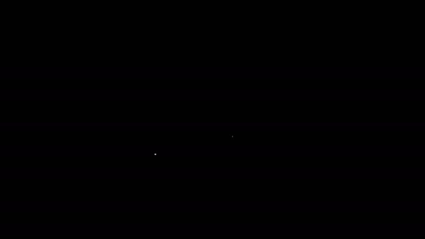 Línea blanca Moneda con libra esterlina icono símbolo aislado sobre fondo negro. Signo de moneda bancaria. Símbolo efectivo. Animación gráfica de vídeo 4K — Vídeo de stock