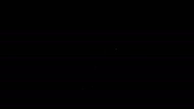 Beyaz çizgi Amerikan futbolu kale direği ikonu siyah arka planda izole edildi. 4K Video hareketli grafik canlandırması