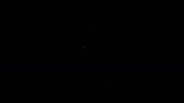 Beyaz çizgi Amerikan futbol forması ikonu siyah arka planda izole edildi. Futbol forması tabelası. 4K Video hareketli grafik canlandırması