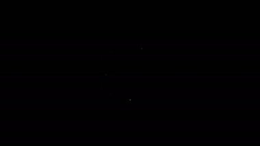 Beyaz çizgi Amerikan futbolu bileti ikonu siyah arka planda izole edildi. 4K Video hareketli grafik canlandırması