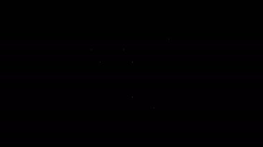 Beyaz çizgi planlama stratejisi konsepti simgesi siyah arkaplanda izole edildi. Futbol ya da Amerikan futbolu kupası formasyonu ve taktiği. 4K Video hareketli grafik canlandırması