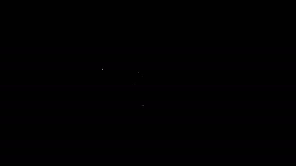 Bílá čára Americká fotbalová helma ikona izolované na černém pozadí. Grafická animace pohybu videa 4K — Stock video