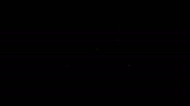 Beyaz çizgi Amerikan Futbolu siyah arka planda izole edilmiş bir el yazısı. Ragbi topu ikonu. Takım spor sembolü. 4K Video hareketli grafik canlandırması