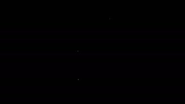 Siyah arkaplanda beyaz çizgi yazıcı simgesi izole edildi. 4K Video hareketli grafik canlandırması