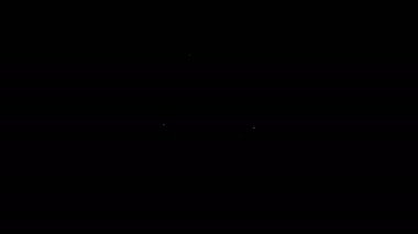 Beyaz çizgi evrak çantası simgesi siyah arkaplanda izole edildi. İş ilanı. İş portföyü. 4K Video hareketli grafik canlandırması