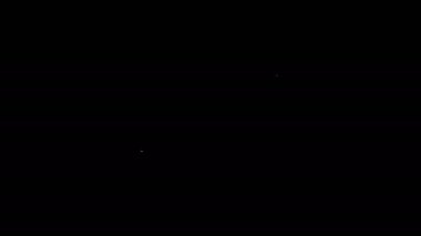 Siyah arkaplanda beyaz çizgi dosya ikonu izole edildi. Muhasebe klasörü sembolü. Muhasebe yönetimi. 4K Video hareketli grafik canlandırması