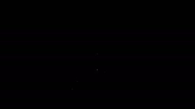 Beyaz çizgi Web kamera simgesi siyah arkaplanda izole edildi. Sohbet kamerası. Web kamerası simgesi. 4K Video hareketli grafik canlandırması