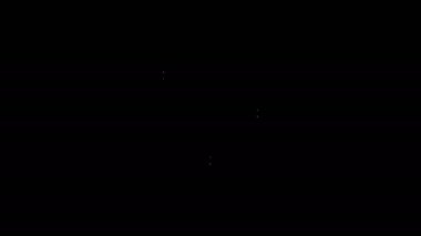 Siyah arkaplanda beyaz çizgi dişli simgesi izole edildi. Çarklı teçhizat ayarları. İşçi sembolü. 4K Video hareketli grafik canlandırması