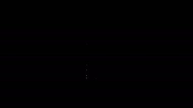 Siyah arkaplanda beyaz çizgi viski simgesi var. İş ve onarım için bir rulo yapışkan bant. Yapışkan koli bandı. Ofis aletleri falan. 4K Video hareketli grafik canlandırması