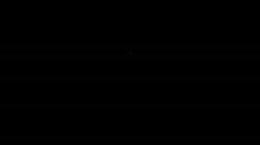 Beyaz çizgi bilgisayar fare simgesi siyah arkaplanda izole edildi. Tekerlek sembollü optik. 4K Video hareketli grafik canlandırması