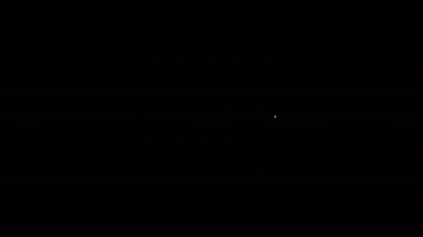Siyah arkaplanda beyaz çizgi takvim simgesi izole edildi. Olay hatırlatma sembolü. 4K Video hareketli grafik canlandırması