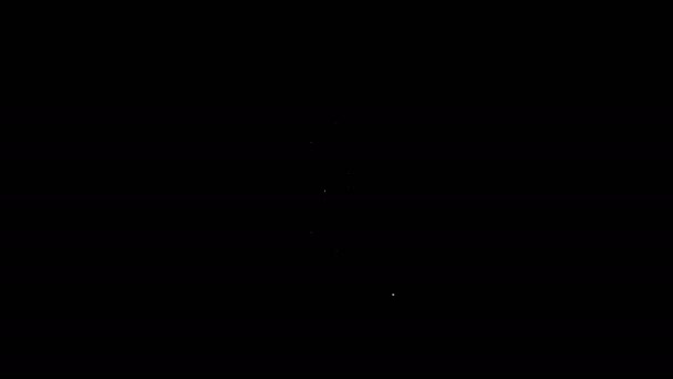 Linea bianca Smartphone con pallone da calcio americano sull'icona dello schermo isolato su sfondo nero. Gioco di calcio online per cellulare. Animazione grafica 4K Video motion — Video Stock