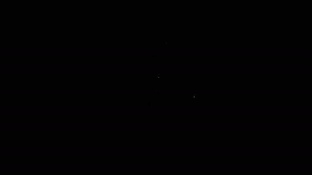 Символ белой линии Короткий изолирован на черном фоне. Деловой знак. Бизнес портфолио Видеографическая анимация 4K — стоковое видео