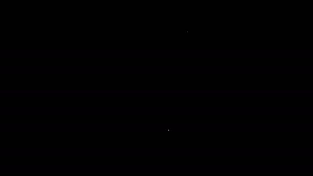 Біла лінія Телефонний телефон і піктограма балачки ізольовані на чорному тлі. Телефонний знак. 4K Відео рух графічна анімація — стокове відео