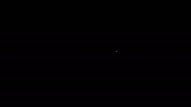 Beyaz çizgi simgesini siyah arkaplanda izole et. Özgeçmiş başvurusu. Profesyonel personel aranıyor. Personel analizi devam ediyor. 4K Video hareketli grafik canlandırması