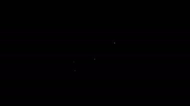 Siyah arkaplanda beyaz çizgi turta grafikleri ve madeni para simgesi izole edildi. Diyagram çizelgesi. 4K Video hareketli grafik canlandırması