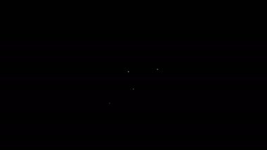 Siyah arkaplanda izole edilmiş para sembolü simgesi olan beyaz çizgi hedefi. Yatırım hedef simgesi. Başarılı iş konsepti. Nakit ya da Para işareti. 4K Video hareketli grafik canlandırması