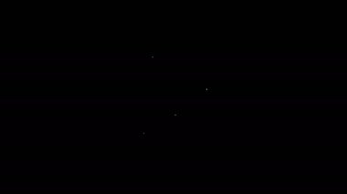 Siyah arka planda beyaz çizgi para çantası ve madeni para simgesi var. Dolar ya da USD sembolü. Nakit bankacılık tabelası. 4K Video hareketli grafik canlandırması