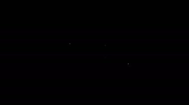 Beyaz çizgi Güvenli simgesi siyah arkaplanda izole edildi. Kapı, şifreli bir banka kasası. Güvenilir Veri Koruma. 4K Video hareketli grafik canlandırması