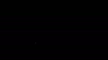 Siyah arkaplanda beyaz çizgi kireçtaşı simgesi izole edildi. Okul karatahtası. 4K Video hareketli grafik canlandırması