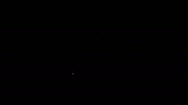 Beyaz çizgi Kullanıcı elle simgesi siyah arkaplanda izole edildi. Kullanıcı rehberi kitabı. Talimat işareti. Kullanmadan önce oku. 4K Video hareketli grafik canlandırması