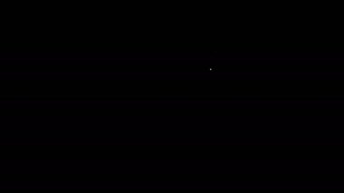 Siyah arkaplanda beyaz çizgi belge simgesi izole edildi. Dosya simgesi. Kontrol listesi simgesi. İş konsepti. 4K Video hareketli grafik canlandırması