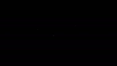 Beyaz çizgi bandaj simgesi siyah arkaplanda izole edildi. Tıbbi alçı, yapıştırıcı bandaj, esnek kumaş bandajı. 4K Video hareketli grafik canlandırması