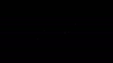 Beyaz çizgi, siyah arkaplanda izole edilmiş bandaj alçı ikonu. Tıbbi alçı, yapıştırıcı bandaj, esnek kumaş bandajı. 4K Video hareketli grafik canlandırması