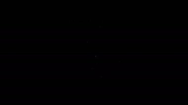 Beyaz çizgi ilaç şişesi ve siyah arka planda izole edilmiş hap ikonu. Şişe hapı işareti. Eczane tasarımı. 4K Video hareketli grafik canlandırması