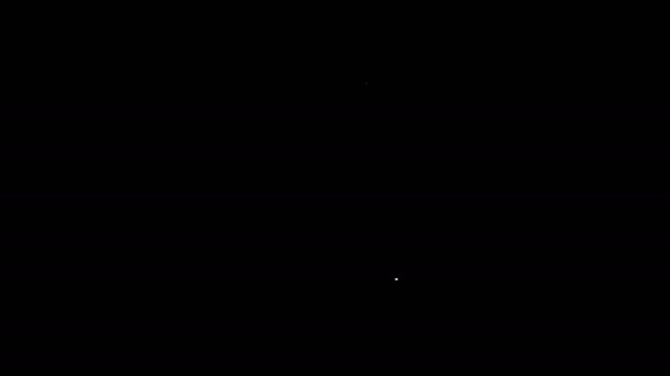 Weiße Linie Zwischenablage mit Diagrammdiagramm-Symbol isoliert auf schwarzem Hintergrund. Textdatei-Symbol melden. Buchhaltungszeichen. Prüfung, Analyse, Planung. 4K Video Motion Grafik Animation — Stockvideo