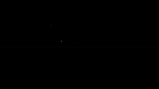 Weiße Linie Board mit Diagramm-Symbol isoliert auf schwarzem Hintergrund. Textdatei-Symbol melden. Buchhaltungszeichen. Prüfung, Analyse, Planung. 4K Video Motion Grafik Animation — Stockvideo