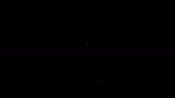 Ligne blanche Cible avec icône graphique isolée sur fond noir. Signaler l'icône du fichier texte. Panneau comptable. Audit, analyse, planification. Animation graphique de mouvement vidéo 4K — Video