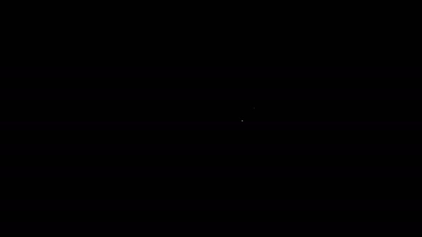 Bílá čára Ikona úschovny izolované na černém pozadí. Ikona kabelky. Symbol peněžních úspor. Grafická animace pohybu videa 4K — Stock video