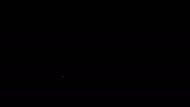 Linie albă Pictograma tablă izolată pe fundal negru. Semnul şcolii Blackboard. 4K Animație grafică în mișcare video — Videoclip de stoc