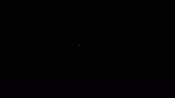 Witte lijn Hart met een kruis pictogram geïsoleerd op zwarte achtergrond. Eerste hulp. Gezondheidszorg, medische en apotheek teken. 4K Video motion grafische animatie — Stockvideo