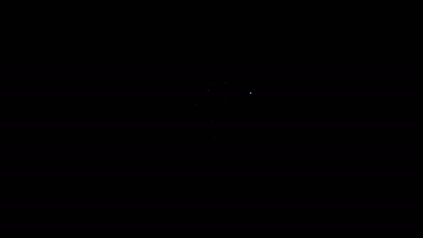 Ligne blanche Étoile d'urgence - symbole médical Serpent Caduceus avec icône de bâton isolé sur fond noir. Star of Life. Animation graphique de mouvement vidéo 4K — Video