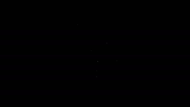 Linea bianca bottiglia Medicina e pillole icona isolata su sfondo nero. Segno della pillola della bottiglia. Design della farmacia. Animazione grafica 4K Video motion — Video Stock