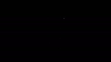 Siyah arka planda izole edilmiş beyaz çizgi hapları. İlaç paketi. Tablet, vitamin, antibiyotik, aspirin. 4K Video hareketli grafik canlandırması
