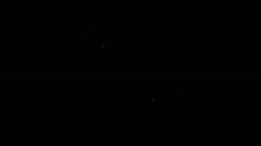 Siyah arkaplanda beyaz çizgi silme simgesi izole edildi. Geri dönüşüm kutusu olan klasör. Dizini sil ya da hata yap. Bilgisayar bilgi dizinini kapat. 4K Video hareketli grafik canlandırması