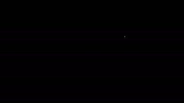 Siyah arkaplanda beyaz çizgi silme simgesi izole edildi. Geri dönüşüm kutusu olan klasör. Dizini sil ya da hata yap. Bilgisayar bilgi dizinini kapat. 4K Video hareketli grafik canlandırması