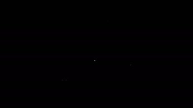 Siyah arkaplanda beyaz çizgi silme dosya simgesi izole edildi. Reddedilmiş belge simgesi. Kağıt üzerinde çarmıh. 4K Video hareketli grafik canlandırması