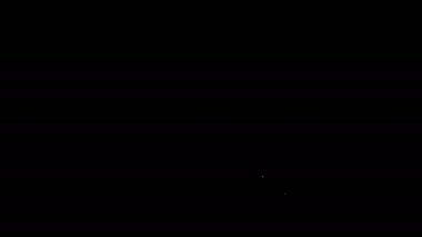 Beyaz çizgi kalem çizgisi simgesi siyah arkaplanda izole edildi. 4K Video hareketli grafik canlandırması