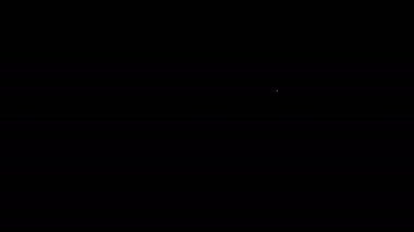 Siyah arkaplanda beyaz çizgi itme simgesi var. Raptiye işareti. 4K Video hareketli grafik canlandırması