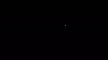 Beyaz çizgi Dosya belgesi ve ataç simgesi siyah arkaplanda izole edildi. Kontrol listesi simgesi. İş konsepti. 4K Video hareketli grafik canlandırması